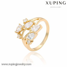 13450- China Großhandel Modeschmuck Gold Frauen 18K Gold Blume Ring